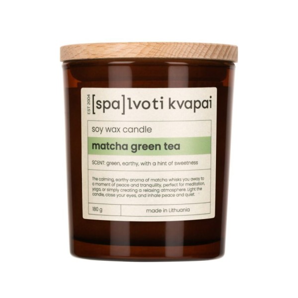 Sojų vaško žvakė "Matcha žalioji arbata" 180 g