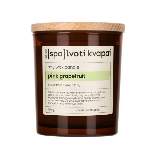 Sojų vaško žvakė "Rožinis greipfrutas" 180 g
